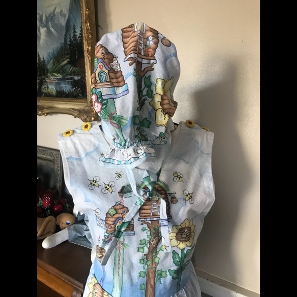 Rare Handmade Daisy Kingdom Bee Dress & Bonnet M - Picture 8 of 12